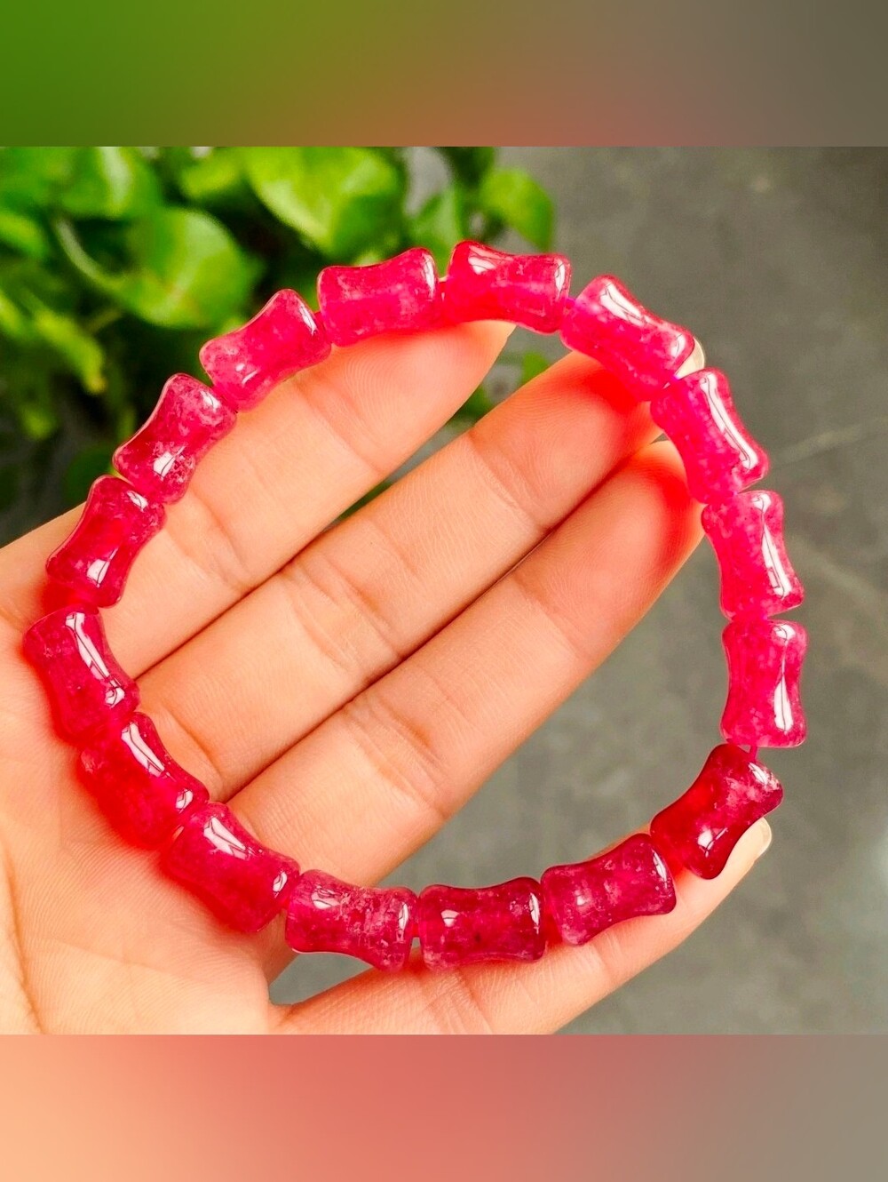 12mm Natural Red Tourmaline Crystal Beads Bracelet AAA
